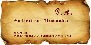 Vertheimer Alexandra névjegykártya